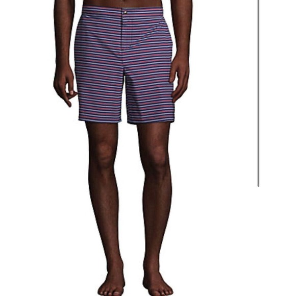 NWT Lands End 7" Sunset Swim Board Shorts Striped Size XL Lined Men’s - Picture 2 of 3
